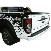 TRADIESCHOICE Matte Black Tail Light Trim Cover for Ford Ranger T6 T7 T8 2012-2020 | Enhance Style and Protection